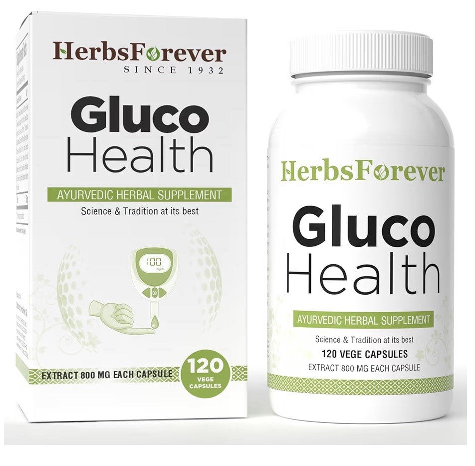 HerbsForever Gluco Health Supports Blood Sugar Glucose Carb Control 120 Capsules