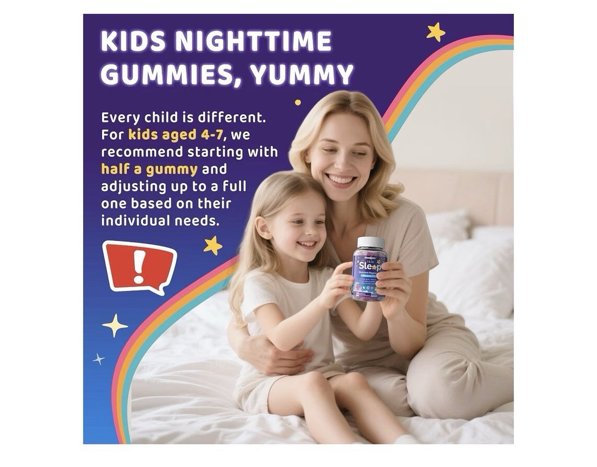 ELLAMENTZ Kids Sleep Chelated Magnesium Vitamin B6 D3 MelatoninFree 2 Pack