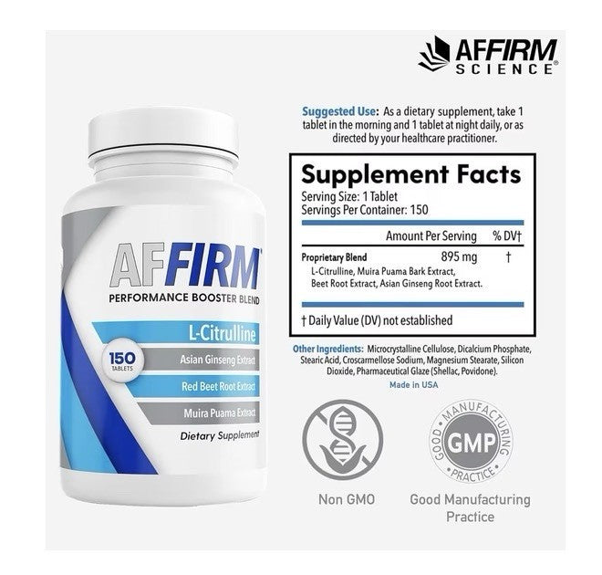 Affirm Performance Booster Blend Increase Blood Circulation Stamina Men 150 Tabs