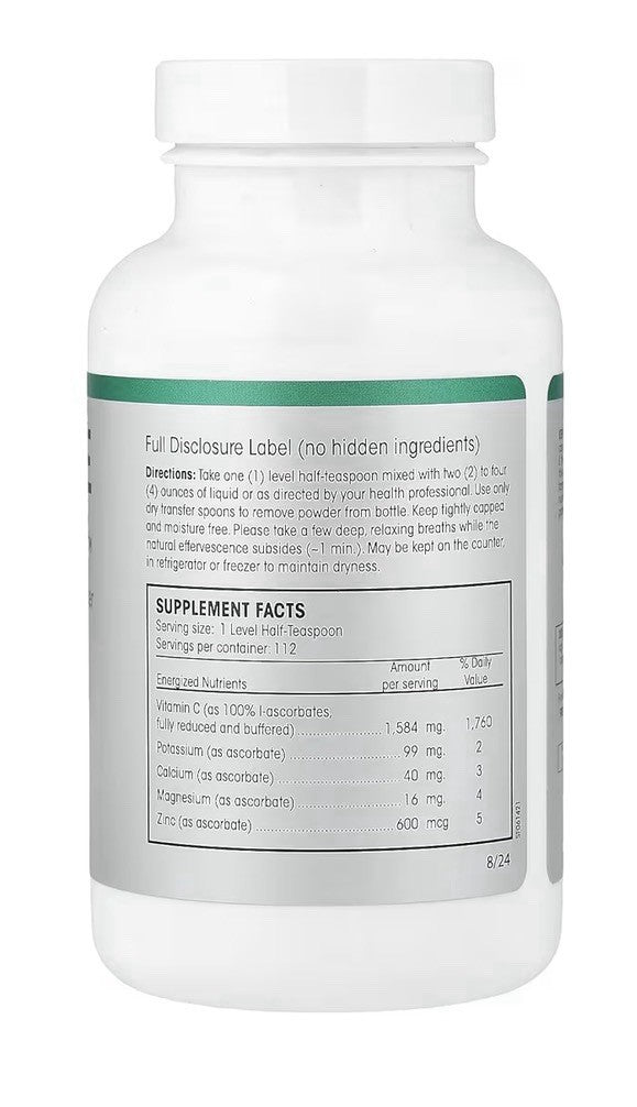 Perque Potent C Guard Powder Buffered Ascorbate Powder Enhances Cell Energy 8oz