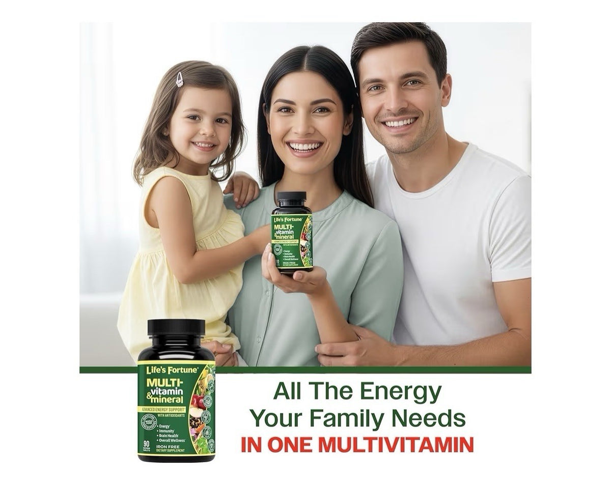 Life's Fortune Multivitamin Mineral Energy Immunity Brain Overall Wellness 90Tab