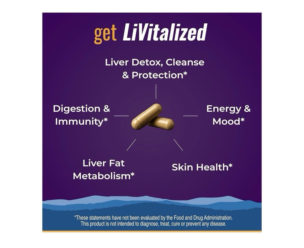 Healthy By Nature LiVitalize Liver Support Cleanse Detox Supplement 60 Capsules