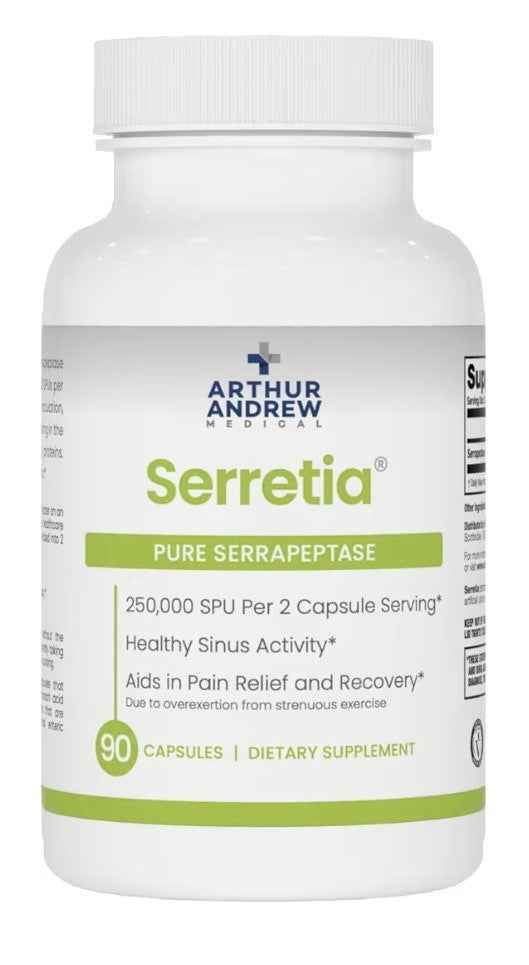 Arthur Andrew Medical Serretia Serrapeptase Pure Formula Sinus Support 90Capsule