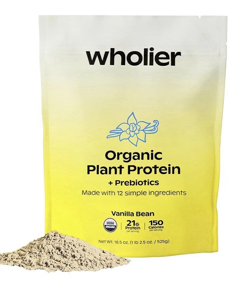 wholier Organic Plant Protein + Prebiotics Powder But Health Support 525g
