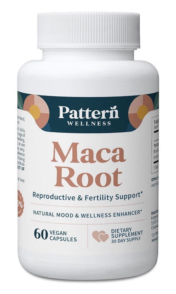 Pattern Wellness Maca Root Reproductive Fertility Support Mood Endurance 60 Caps