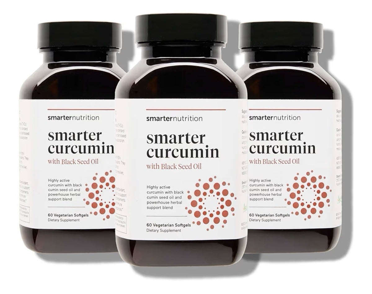 3Pack SMARTERNUTRITION Curcumin With Black Seed Oil Vegan High Absorption 400mg