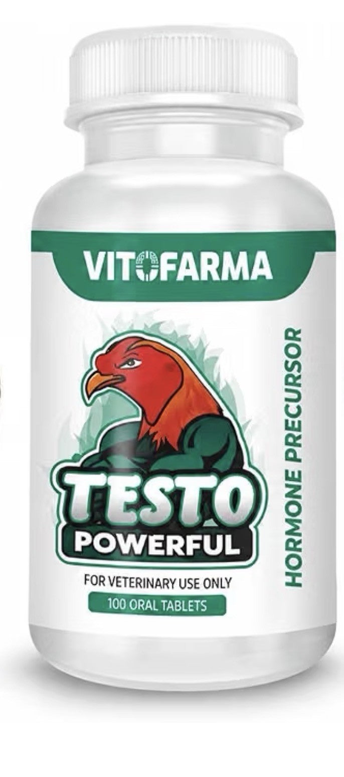 VITOFARMA TESTO POWERFUL POTENCIADOR HORMONAL GALLOS Finos ROOSTER 100 Tablets