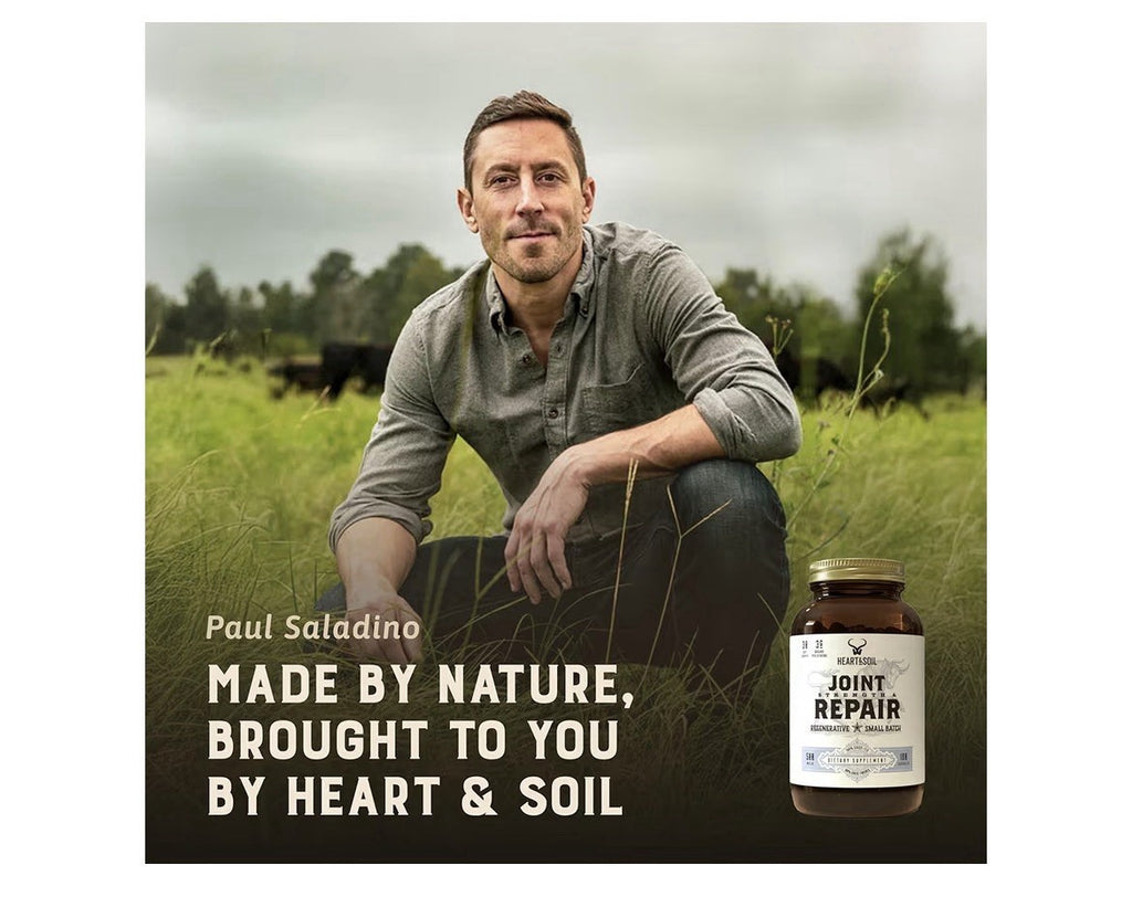 Heart & Soil Joint Strength & Repair Support Grass Fed Finished Supplement 180ca