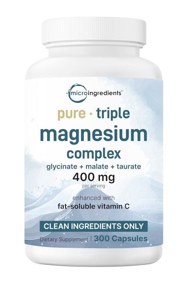 Micro Ingredients Pure Triple Magnesium Complex glycinate+malate +taurate 300cap
