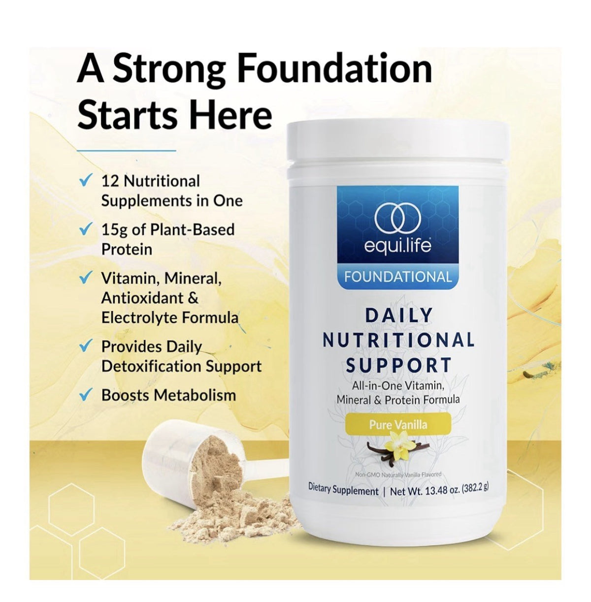 Equilife Foundational Daily Nutritional Support All In One Vitamins Vanilla