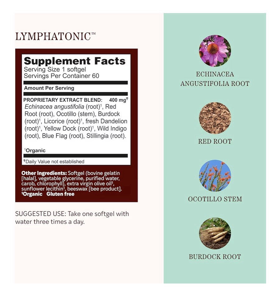 Herbs Etc. Lymphatonic Support Healthy Lymphatic System Herbal Supplement 60sgel
