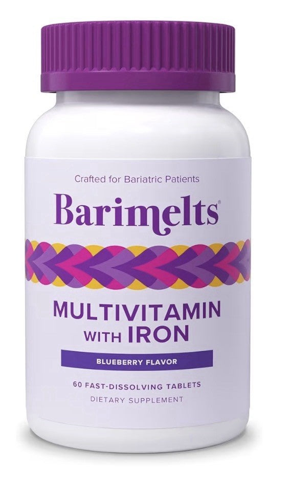 2 Pack BariMelts Multivitamin with Iron Bariatric Vitamins for Women Blueberry