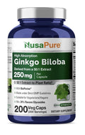 NusaPure Ginkgo Biloba 250 mg High Absorption With BioPerine 200 Capsules