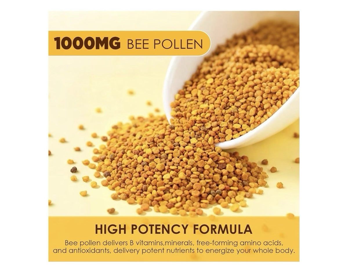Nextdia Bee Pollen Organic 1000mg Gummies Energy Skin Immune Support 60 Gummies
