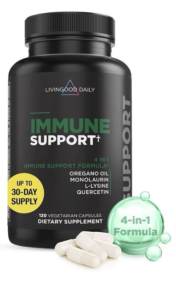 Livingood Daily Immune Support Supplement 4in1 Formula Digestive Gut Health 120c