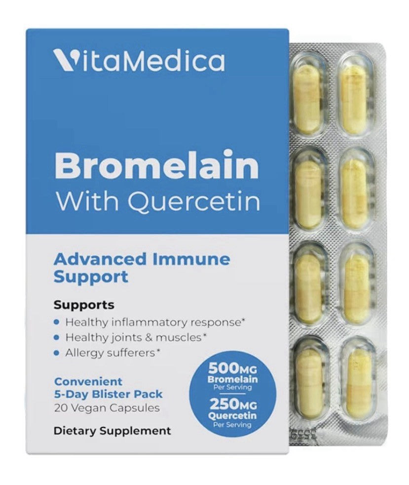 VitaMedica Bromelain & Quercetin Immune Support Joints Allergy Inflammatory 20ca