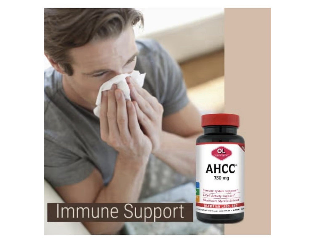 Olympian Labs Premium AHCC Supplement 750mg per Capsule Immune Liver Support 30c