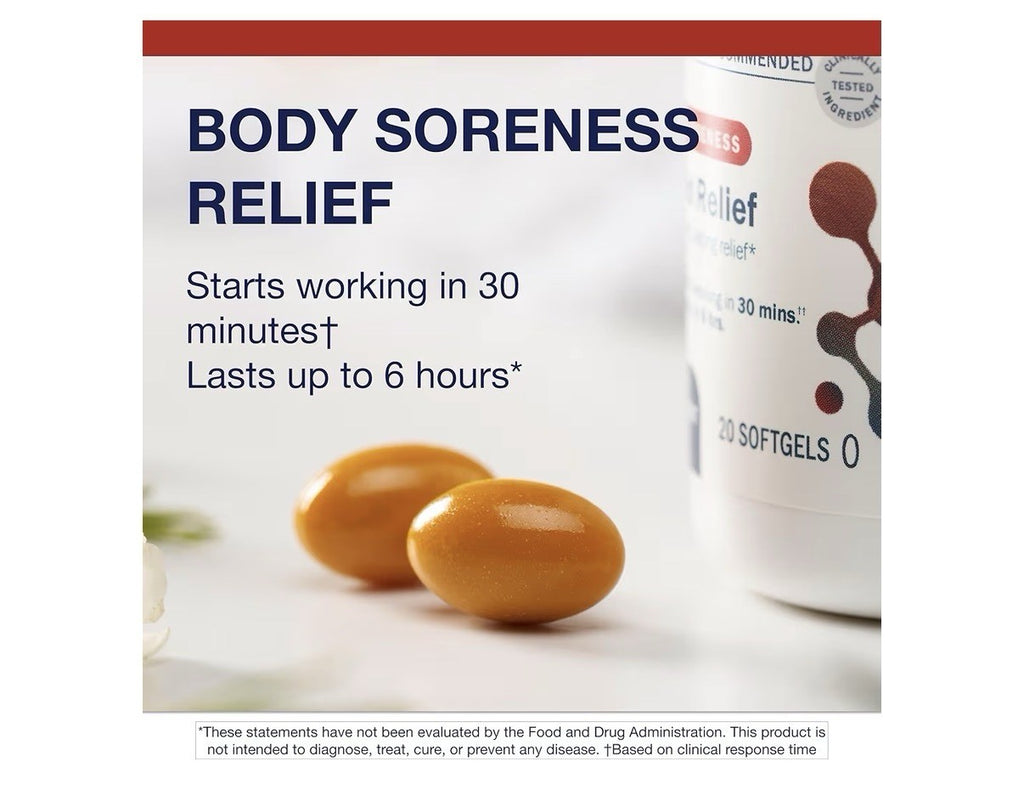 Metagenics Rapid Relief Body Soreness Herbal Muscle Back Joint Discomfort 20sgel