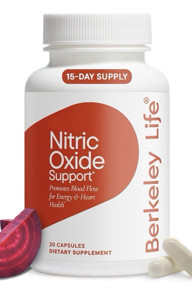 Berkeley Life Nitric Oxide Support Booster Supplement Blood Flow Energy 30 Caps