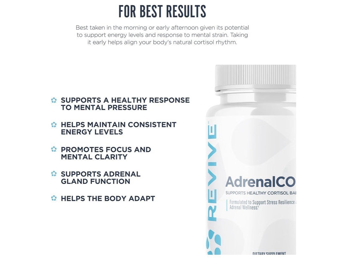 Revive MD AdrenalCORE Supports Healthy Cortisol Balance Stress Support 60capsule
