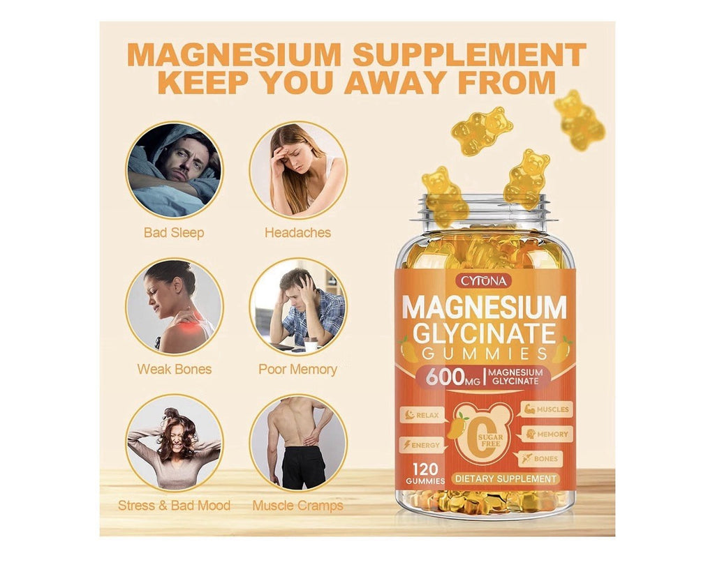 Nextdia Magnesium Glycinate Gummies 600mg Muscles Memory Bones Relax Energy 120g