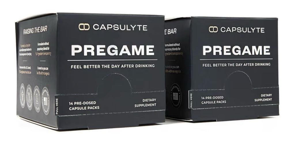 2 Packs CAPSULYTE Pregame Prevent Feeling Awful After Drinking Alcohol Aid Liver