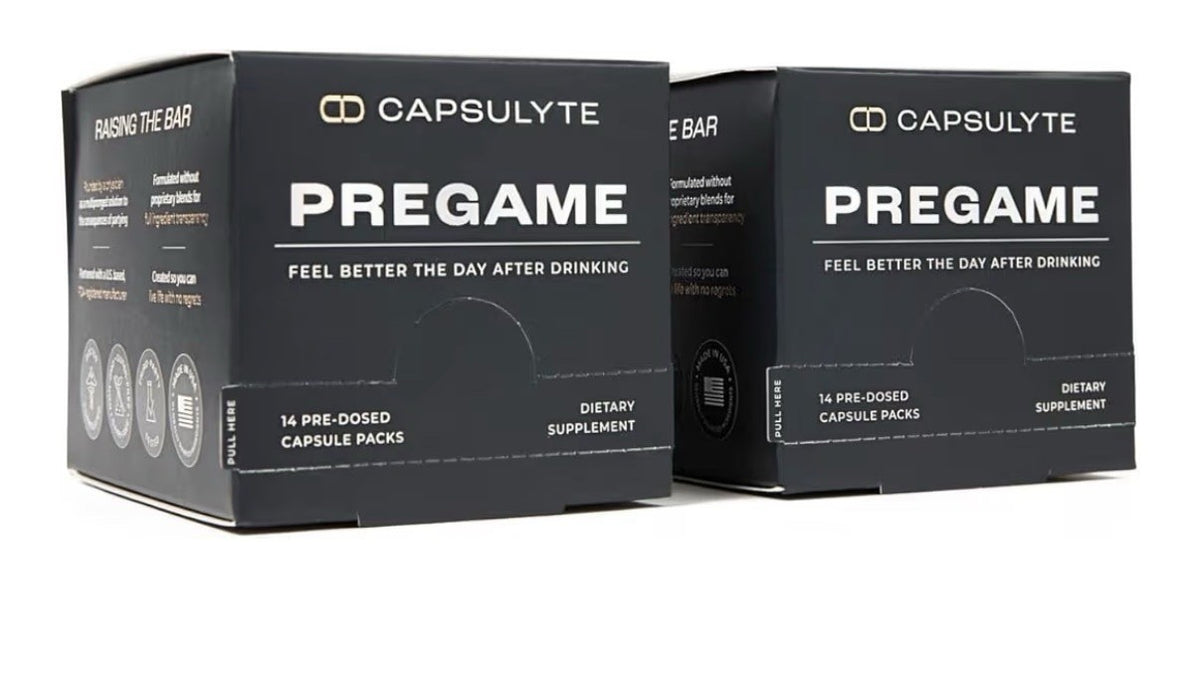 2 Packs CAPSULYTE Pregame Prevent Feeling Awful After Drinking Alcohol Aid Liver