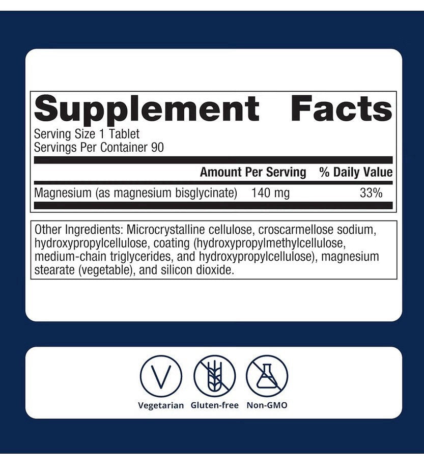 Metagenics Magnesium Glycinate Extra Strength Sleep Stress Bone Heart 90 Tablets
