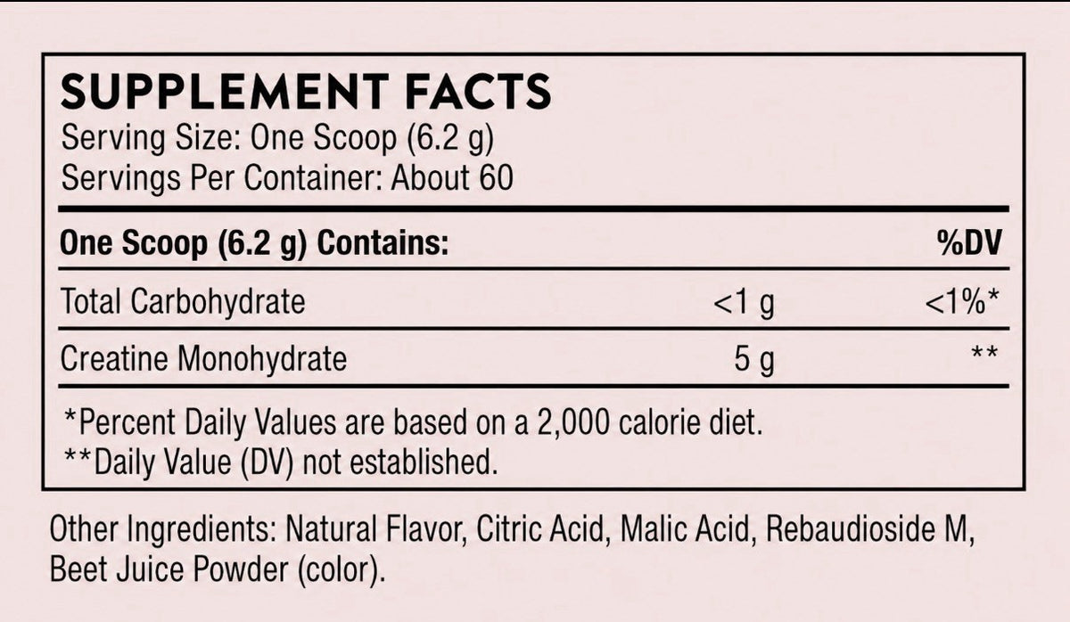 THORNE Creatine Monohydrate Powder For Women & Men Strawberry Flavored 60Serving