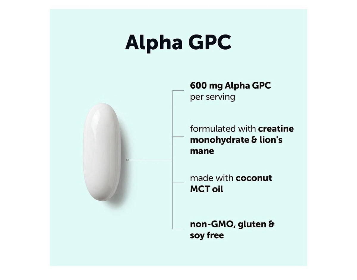 Micro Ingredients Alpha GPC 600mg per Serving Focus Cognitive Support 240softgel