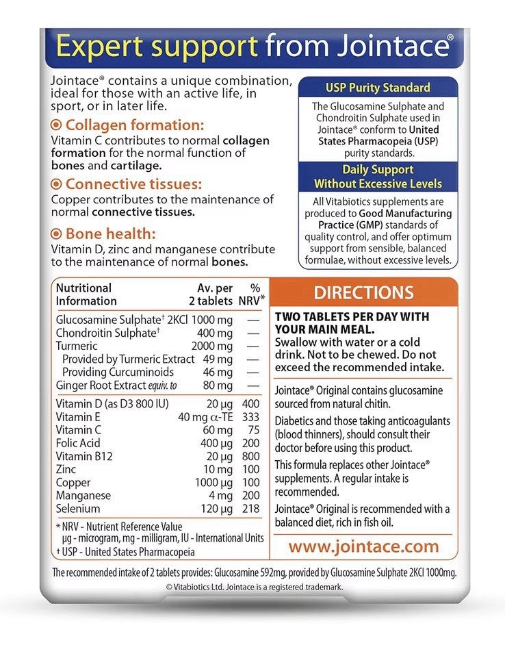 Vitabiotics Jointace Glucosamine Tumeric Chondroitin Origional 90 Tablets