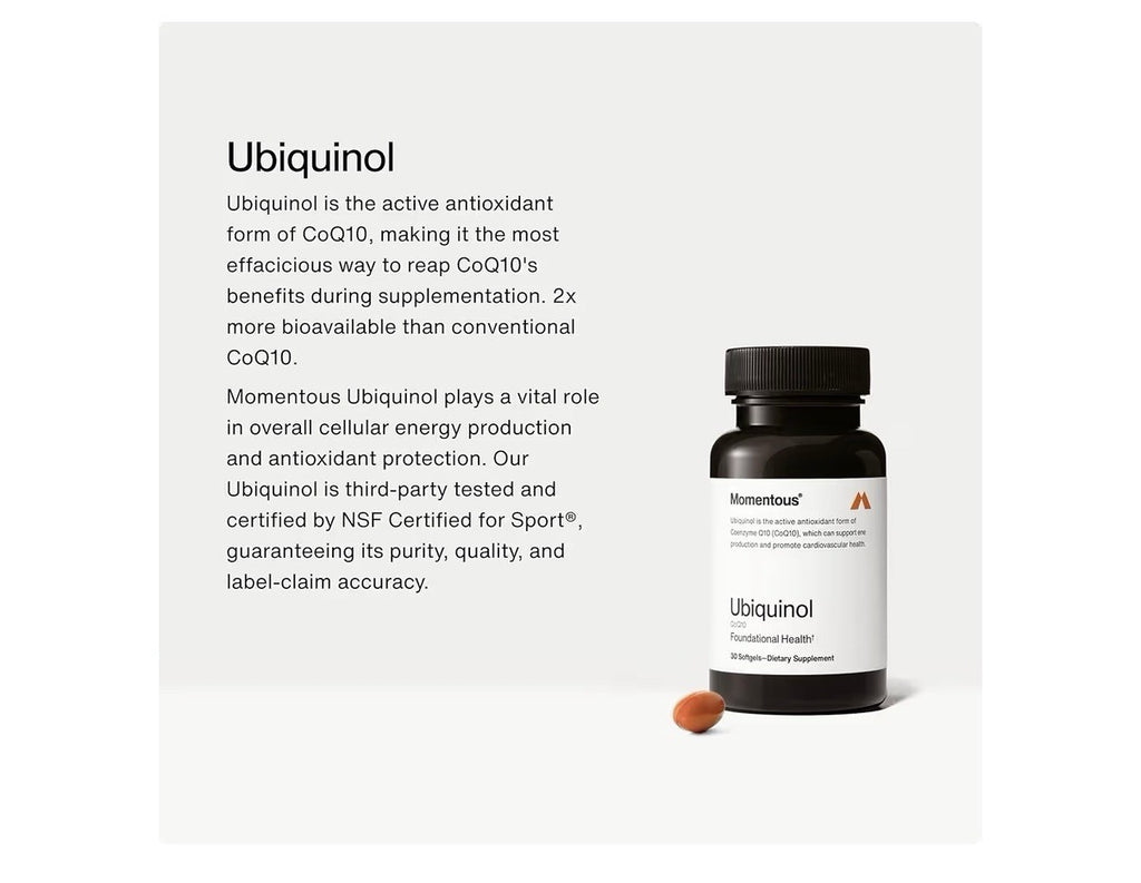 Momentous Ubiquinol CoQ10 Foundational Supplement 30 Capsules