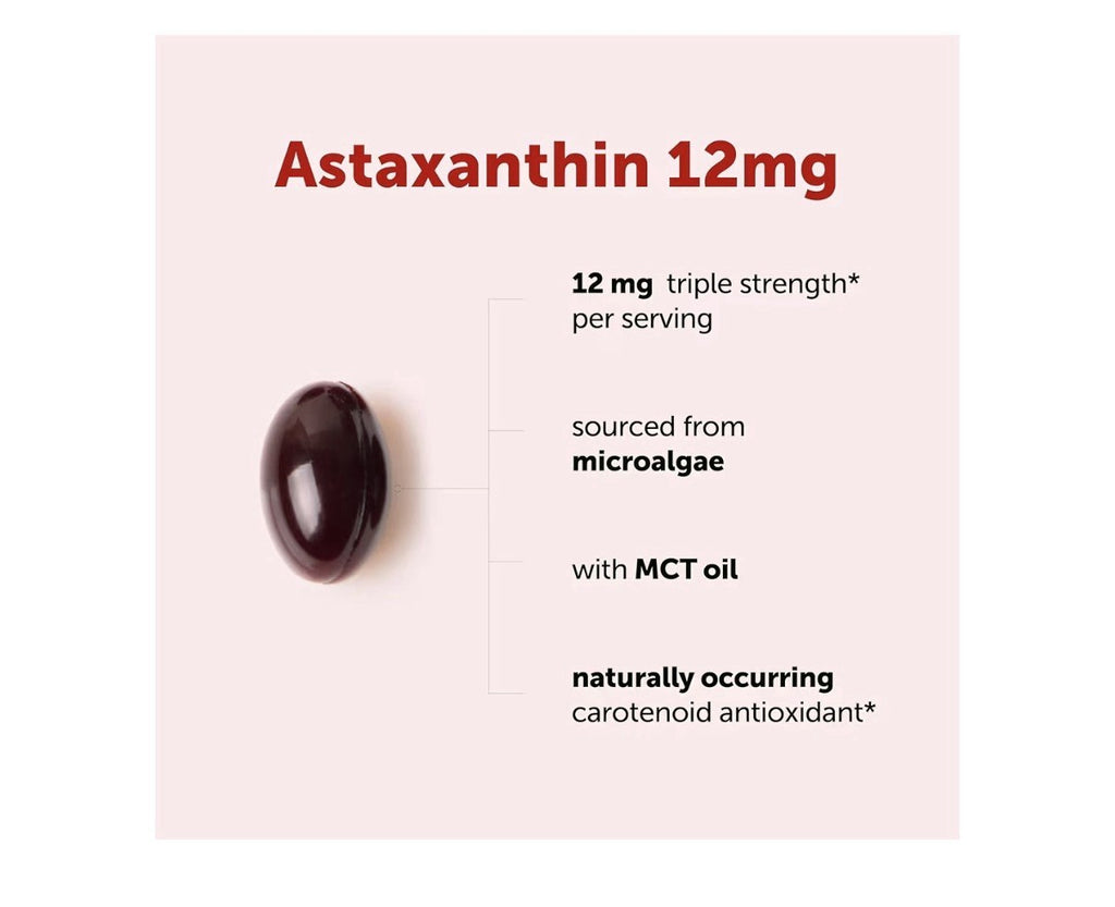 Micro Ingredients Astaxanthin 12mg From Microalgae Triple Strength 45 Softgels