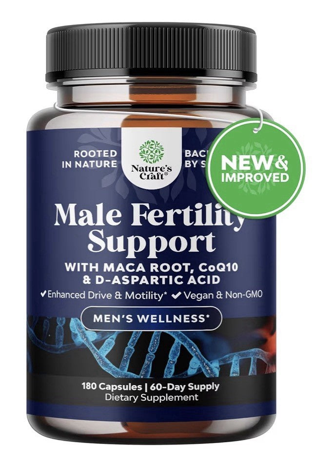 Natures Craft Male Fertility Support Semen Volume Booster Enhance Mobility 180Ca