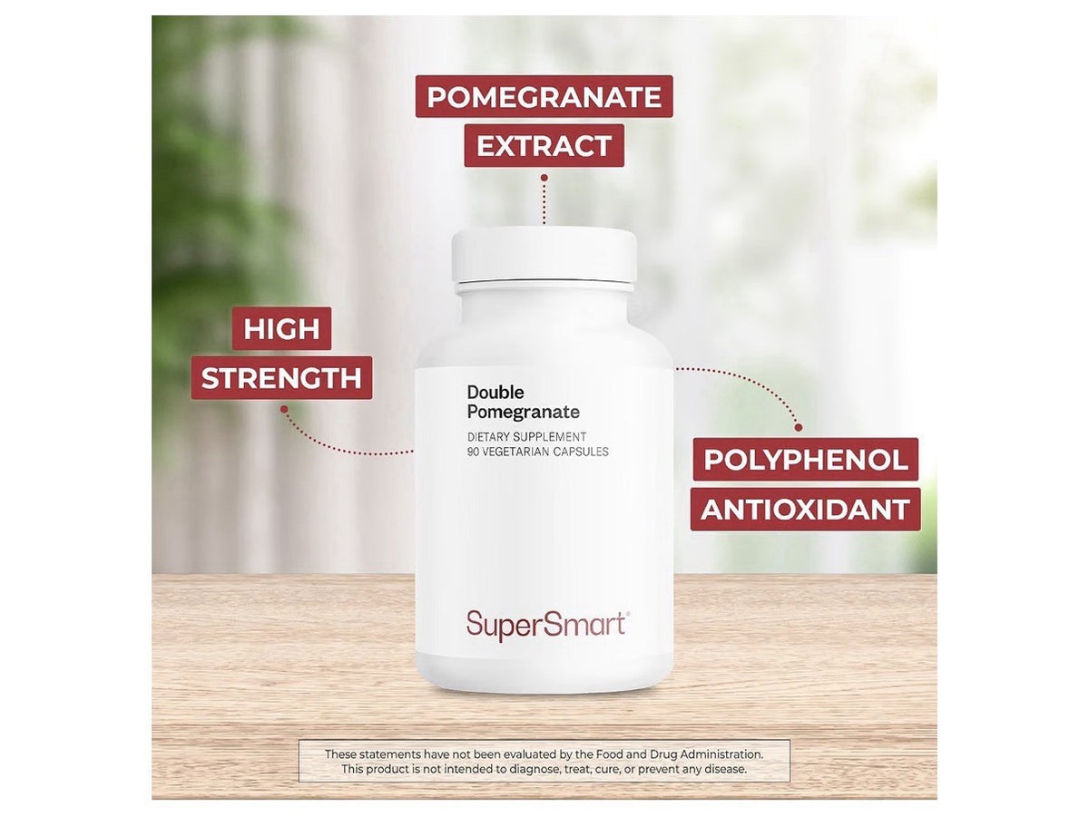 Supersmart Double Pomegranate 90% Ellagic Acid & 40% Punicalagins 90 Capsules
