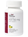 Bariatric Advantage Chewable Iron 60 mg with Vitamin C 90 Tablets