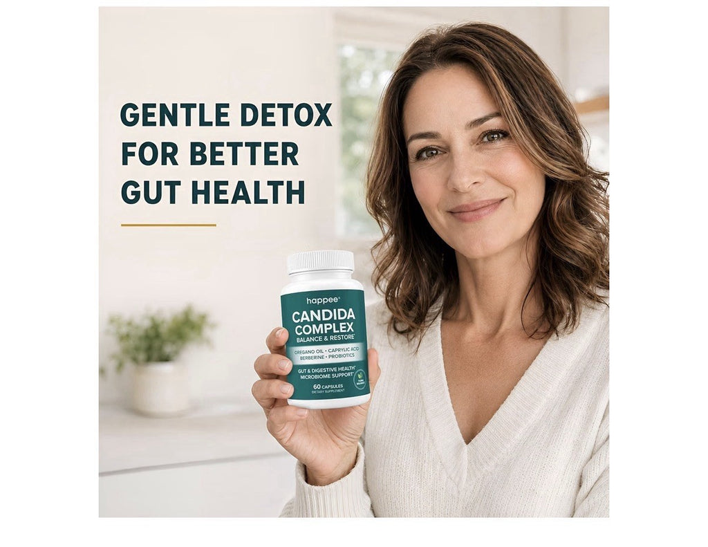 Happee Candida Complex Balance & Restore Gut Digestive Health Microbiome Support