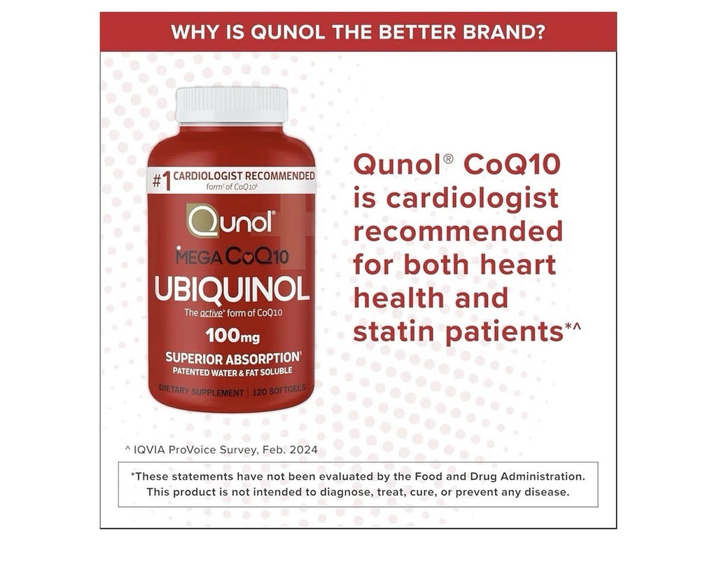 2 Pack Qunol Mega CoQ10 Ubiquinol 100mg Coenzyme Q10 Antioxidant Heart Health