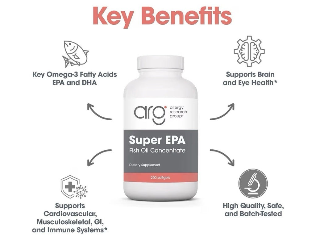 ARG Super EPA Fish Oil Concentrate DHA 200 Softgels Cardiovascular Brain Health