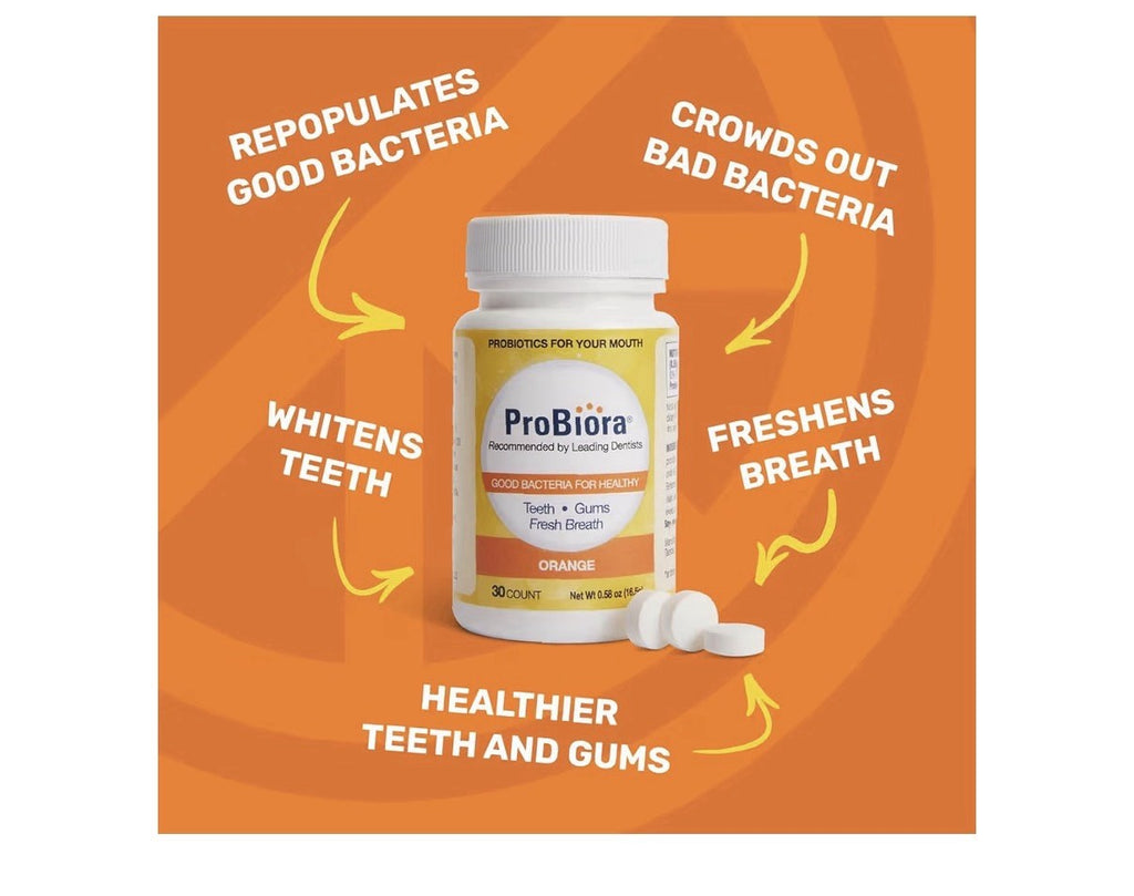 ProBiora Probiotic Oral Care Supplement Gum Teeth Health Chewable 30Tabs Orange