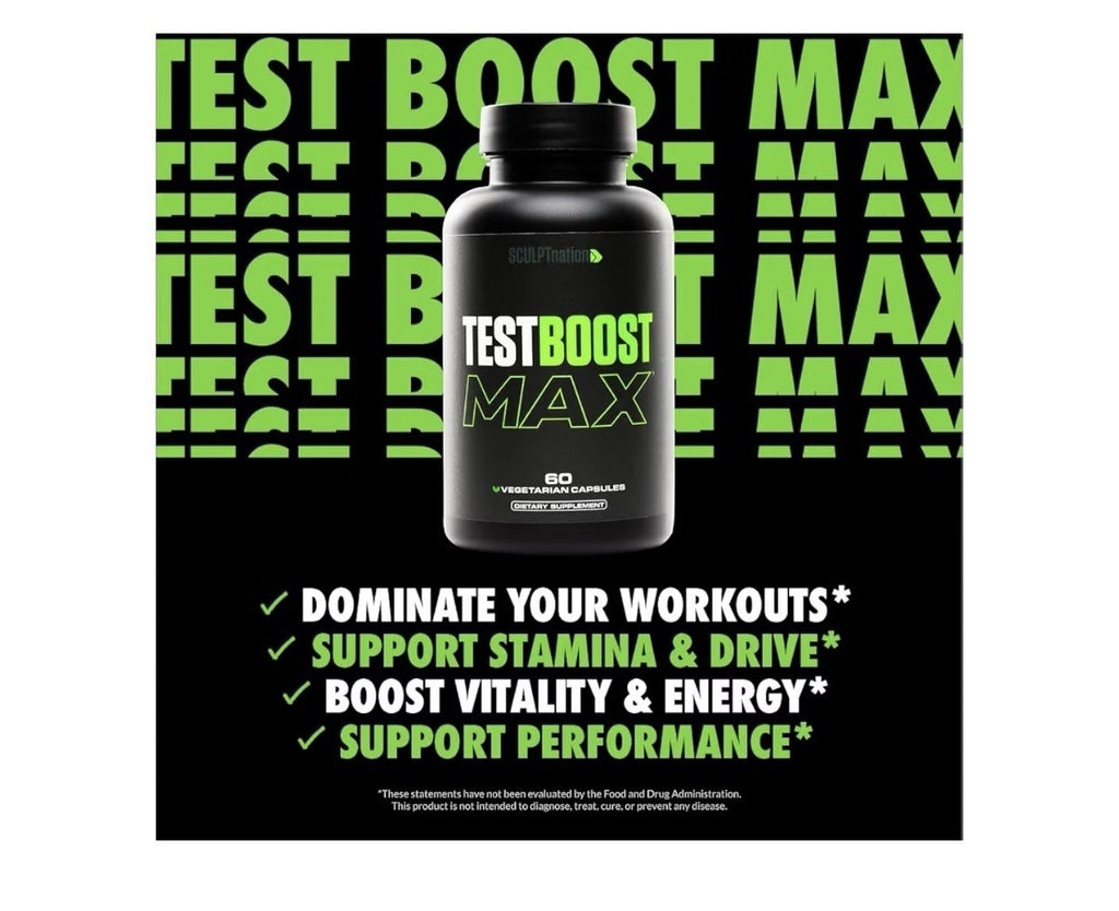 Sculpt Nation TestBoost Max Testosterone Supplement For men Energy Stamina 60cap