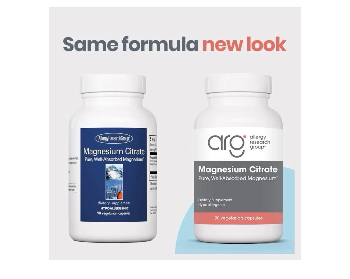 Allergy Research Group Magnesium Citrate Bone Health Energy Stress Response 90ca