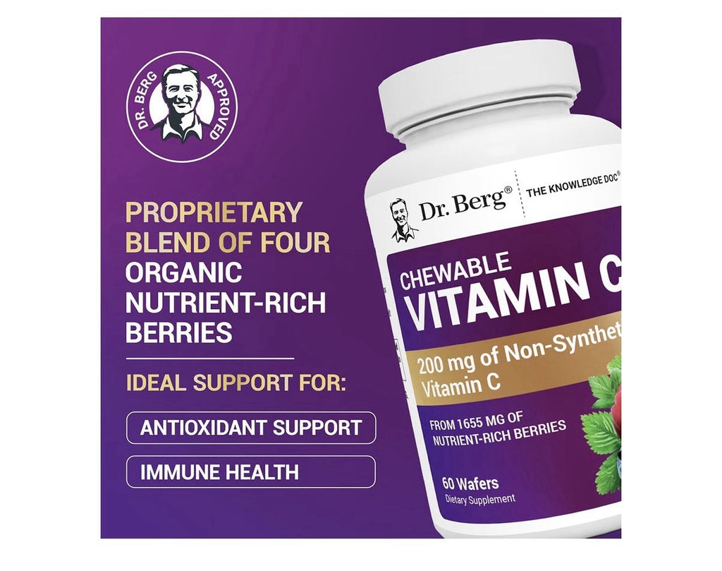 Dr. Berg Chewable Vitamin C Complex Made with Organic Non GMO Berries 60chewable