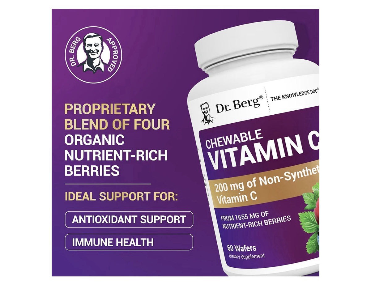 Dr. Berg Chewable Vitamin C Complex Made with Organic Non GMO Berries 60chewable