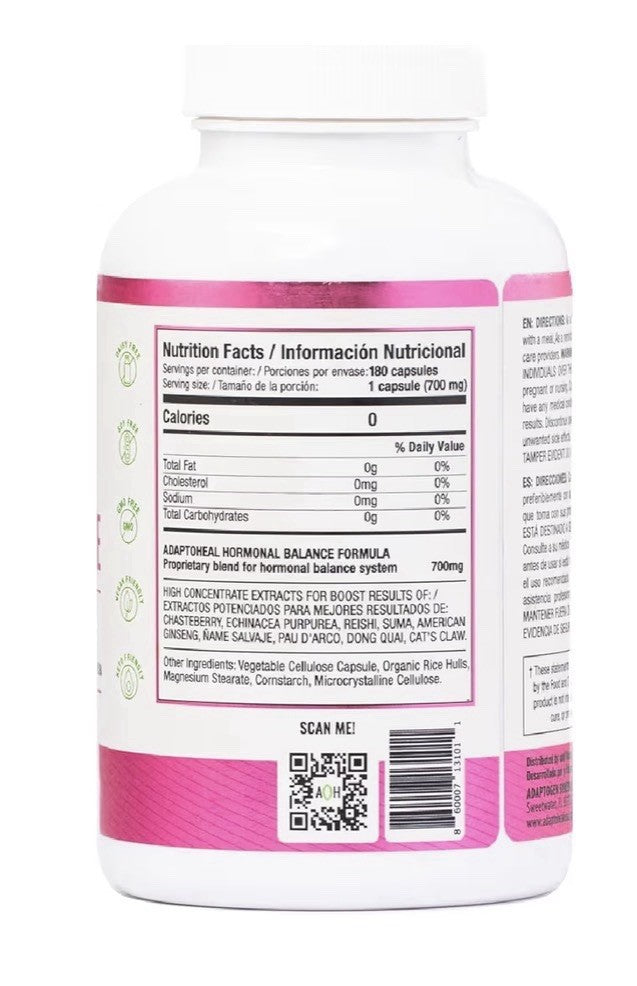 ADAPTOHEAL Hormone Balance for Women Menopause & PMS Support Supplement 180 Caps