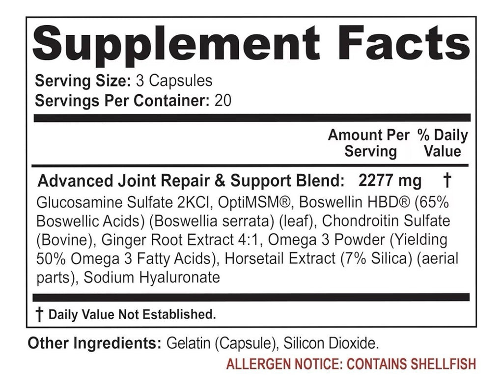 Flexacil Ultra Joint Health Supplement Flexibility Cartilage Support 60 Capsules