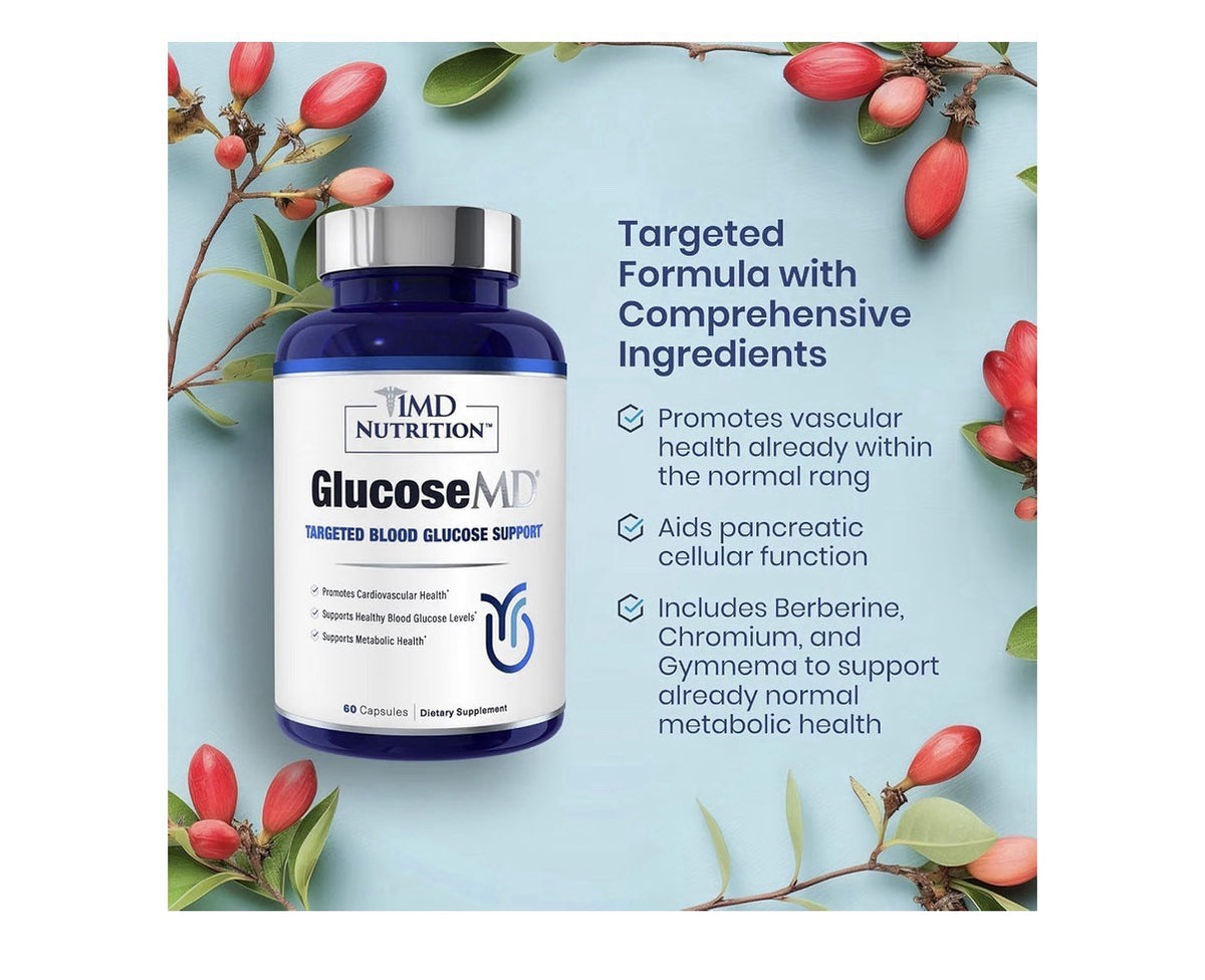 1MD Nutrition GlucoseMD Blood Glucose Support Cardiovascular Metabolic Health