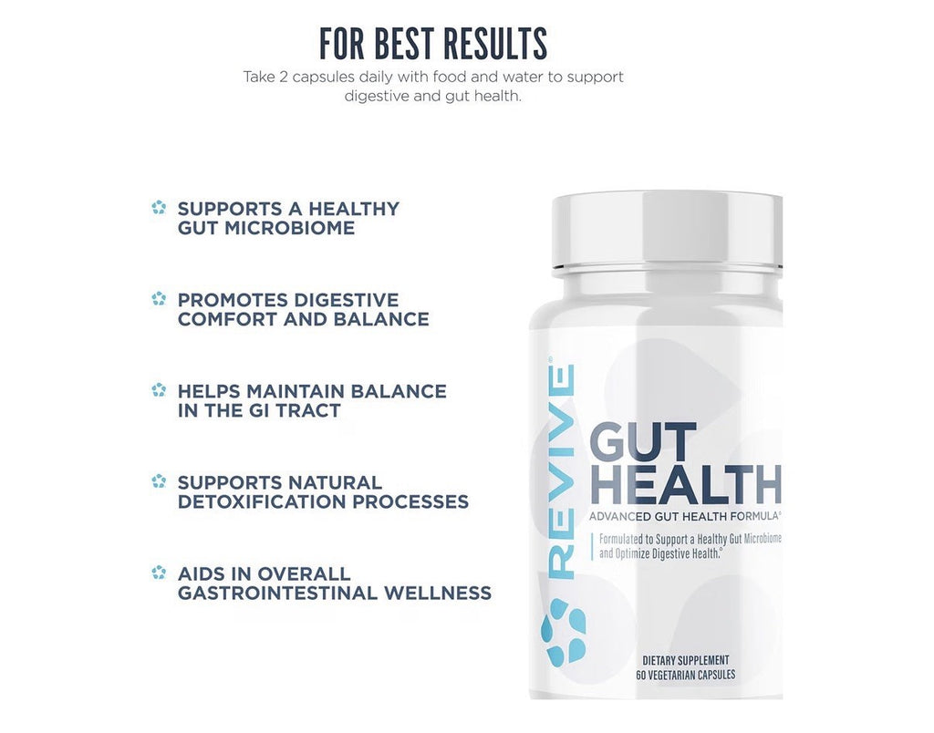 Revive MD Gut Health Microbiome Digestive Health Support for Men & Women 60 Caps