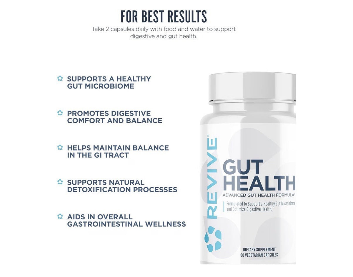 Revive MD Gut Health Microbiome Digestive Health Support for Men & Women 60 Caps
