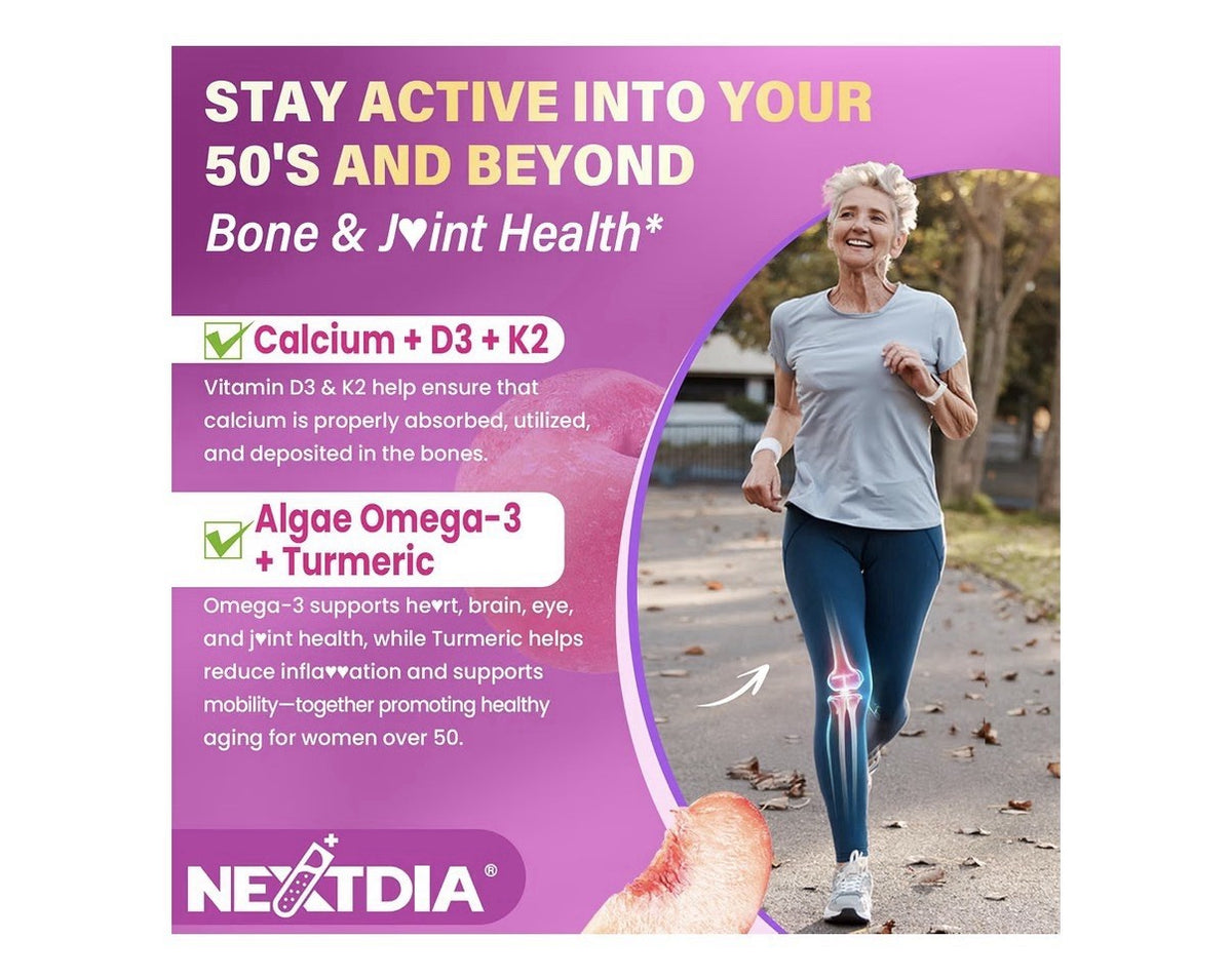 Nextdia Women’s Multivitamin 50+ With Calcium CoQ10 Probiotics 60 Gummies